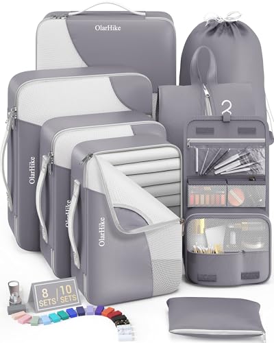 8 Pack Packing Cubes Travel Luggage Organizer Set