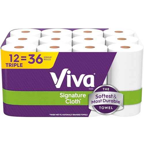 12 Triple Rolls Viva Signature Cloth Paper Towels = 36 Regular Rolls