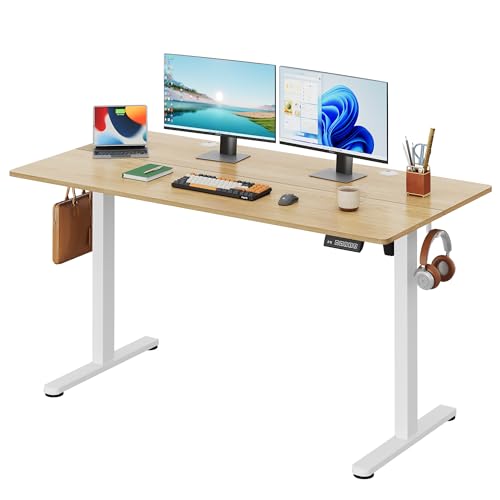 55 Inch Electric Standing Desk, Adjustable Height, Memory