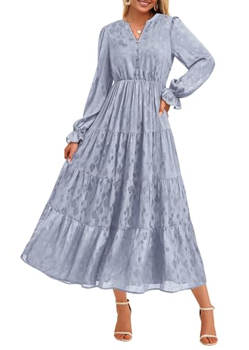 Elegant Long Sleeve Maxi Dress for Women Wedding Guest