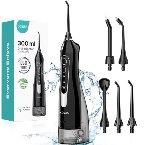 COSLUS Cordless Water Dental Flosser 300ML Rechargeable
