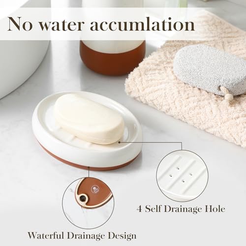 MALACASA 4-Piece Ceramic Bathroom Accessories Set
