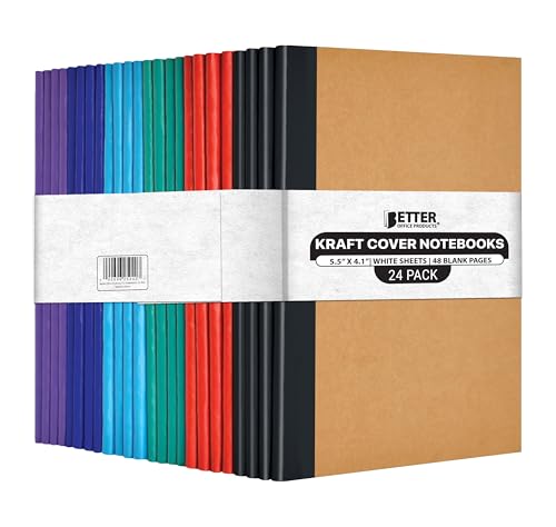 24 Pack Unlined Mini Kraft Notebooks 120gsm