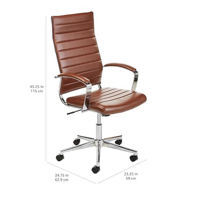 High-Back Swivel Desk Chair with Lumbar Support