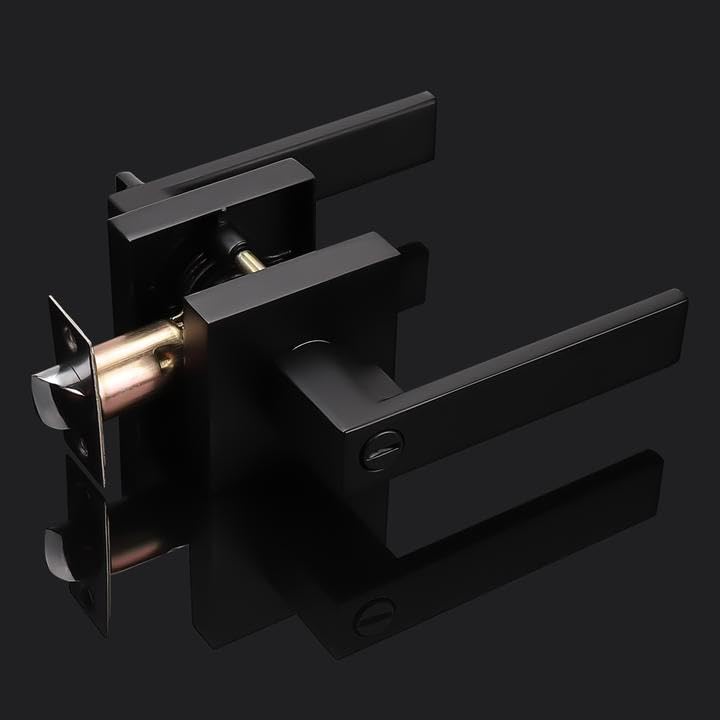 Probrico Matte Black Privacy Door Handles 6 Pack