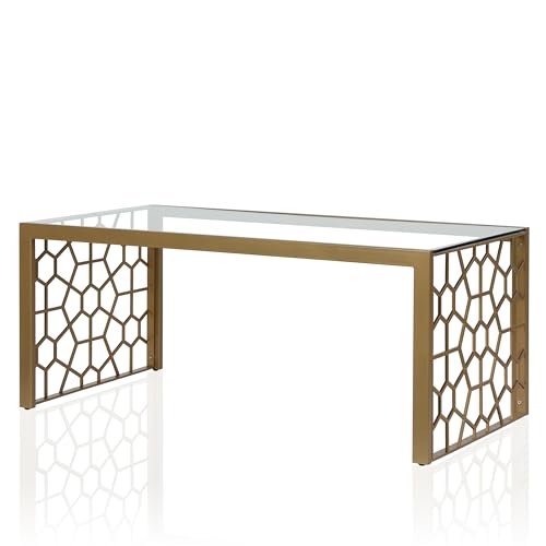 CosmoLiving Tempered Glass Coffee Table 46 x 24 x 19