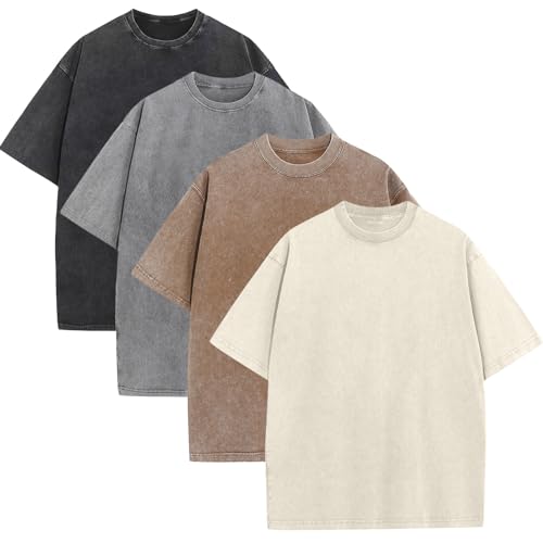 4 Pack Oversized Vintage Washed T-Shirts