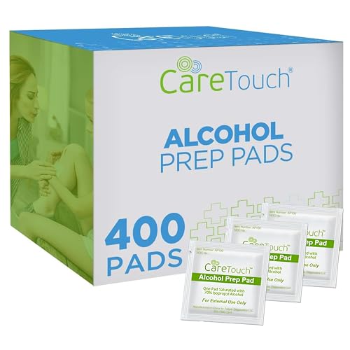 Care Touch Alcohol Wipes - Individually Wrapped Alcohol Prep Pads with 70% Isopropyl Alcohol, Great for Medical & First Aid Kits - Sterile, Antiseptic 2-Ply Rubbing Alcohol Pads - 100 Count