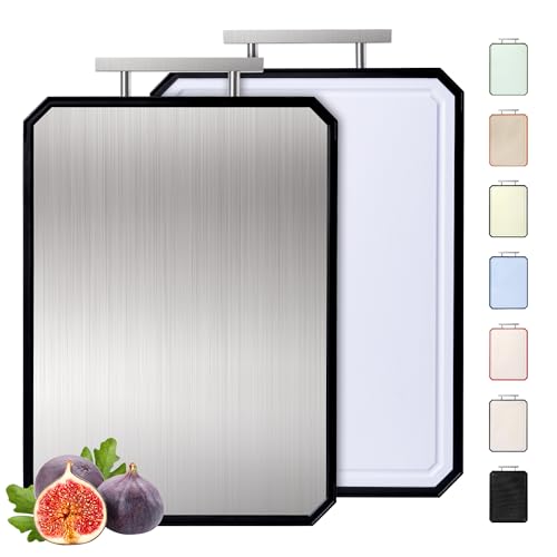 2 in 1 Stainless Steel Cutting Board with Handle