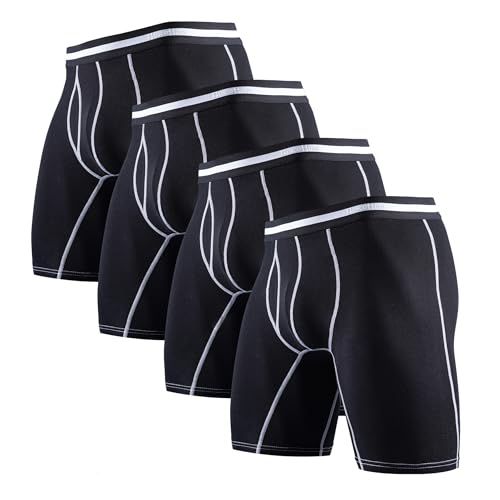 4 Pack Norcotton Men's Cotton Stretch Boxer Briefs