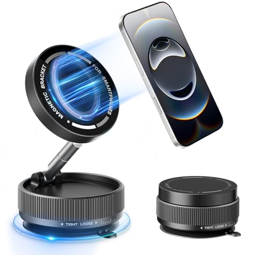 Magnetic Car Phone Holder, 360° Adjustable Suction Mount