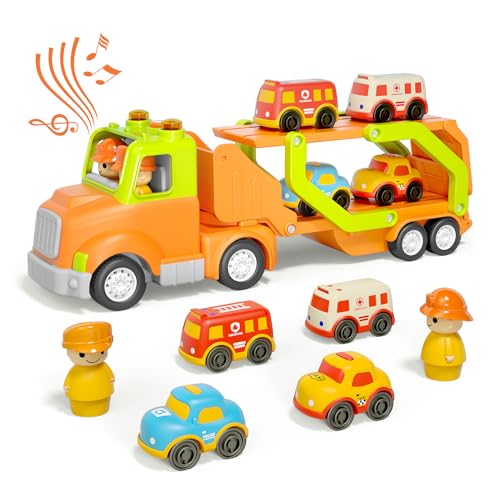 24in Friction Powered Kids Truck with 4 Cars