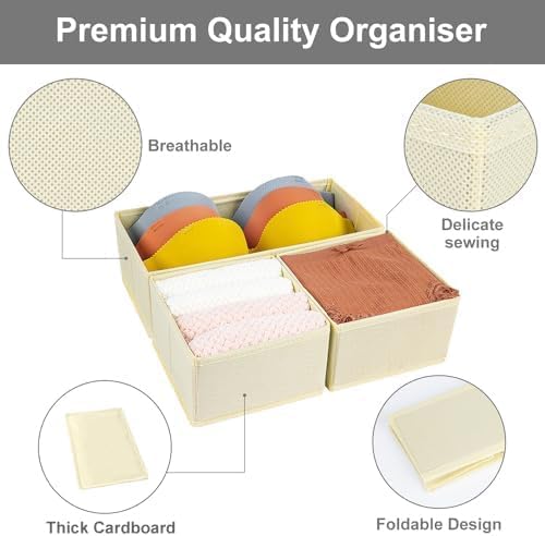 4-Pack Drawer Organizers for Clothing Storage