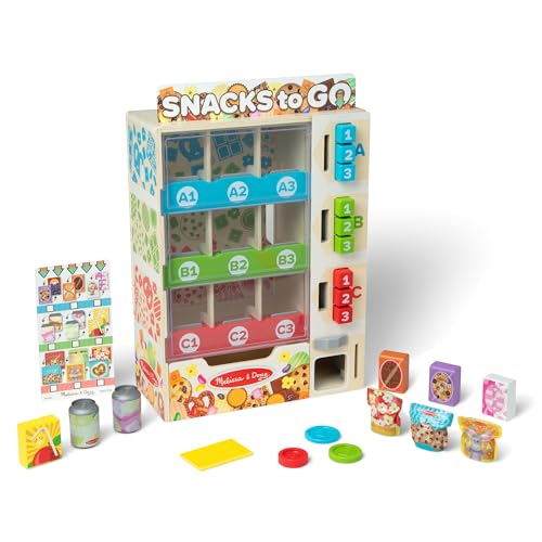 Melissa & Doug Wooden Vending Machine Toy with Play Food