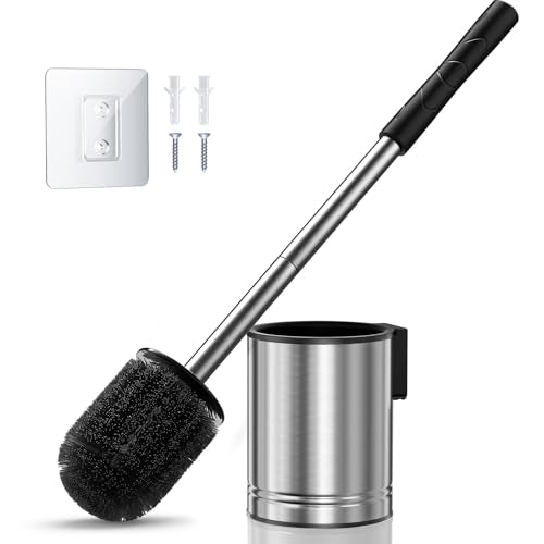 Compact Hidden Holder Toilet Bowl Brush Set