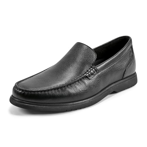 Rockport Men's Black Leather Loafers, Size 10