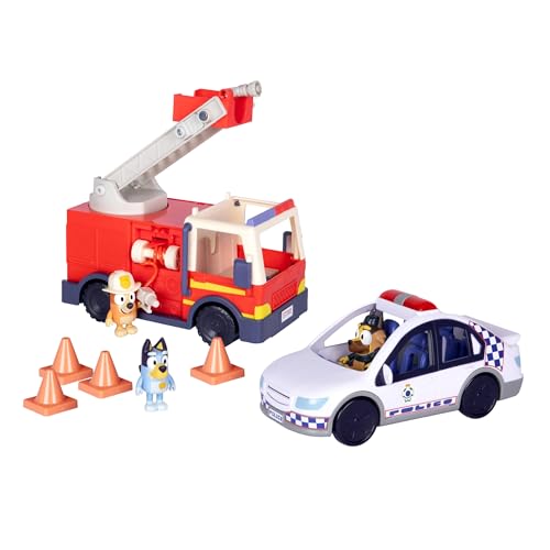 Bluey Police Car and Fire Truck Rescue Playset