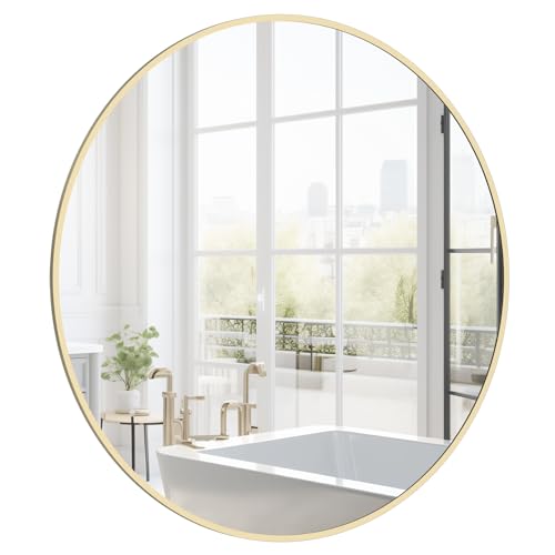 24 Inch Round Wall Mirror for Bathroom Decor