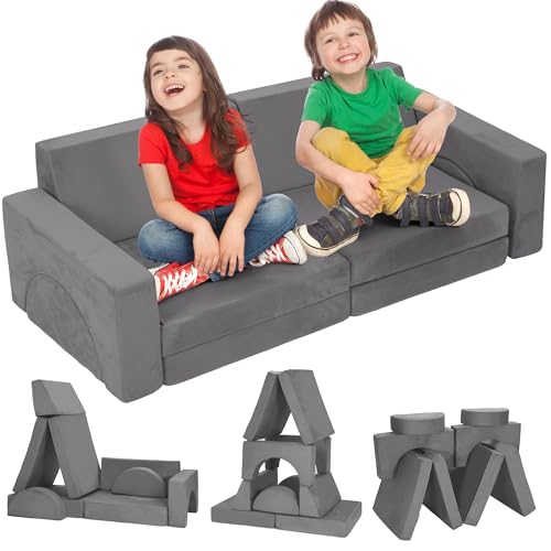 8 Piece Modular Kids Foam Play Couch Set