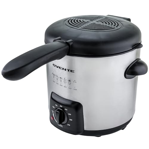 0.9L Electric Deep Fryer Adjustable Temperature Stainless Steel