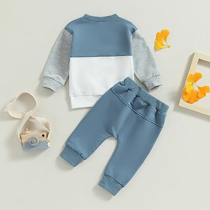 Toddler Color Block Sweatshirt and Joggers Set