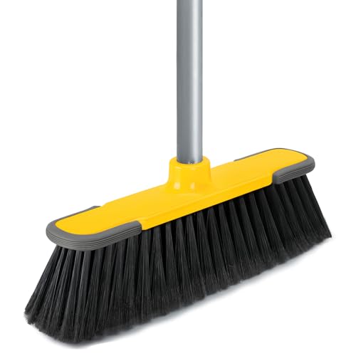 Soft Bristle Indoor Outdoor Floor Broom with Long Handle