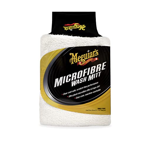 Meguiar's Microfiber Wash Mitt, Super-Thick, Reusable, 1 Pack