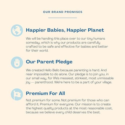 Hello Bello Extra Gentle Unscented Baby Wipes - Plant Based - Made with 99% Water and Aloe for Babies and Kids - 720 Count