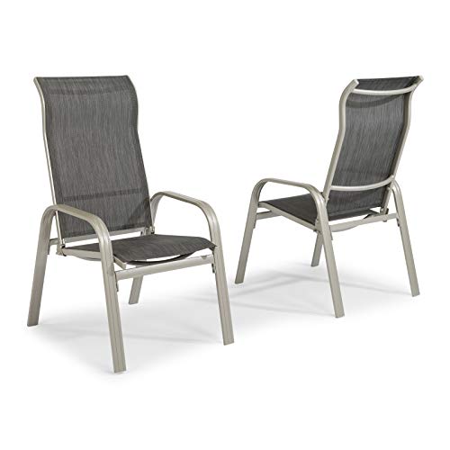 Outdoor Aluminum Patio Dining Chair Pair