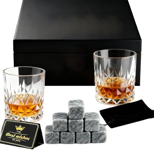 2 Pack Old Fashioned Whiskey Glasses with Stones