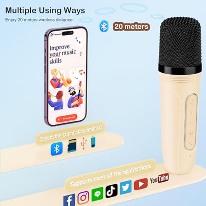Karaoke Machine with 2 Microphones for Kids