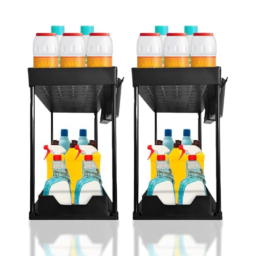 2 Pack Under Sink Sliding Cabinet Organizers