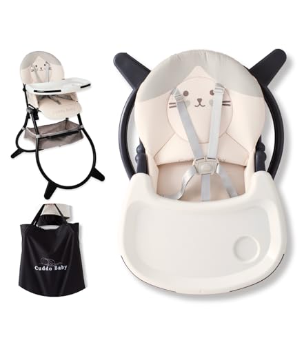 Foldable High Chair Portable No Assembly Adjustable Tray