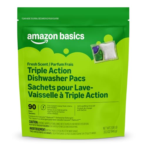 90 Count Amazon Basics Triple Action Dishwasher Pacs
