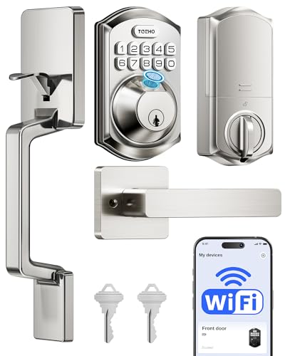 TEEHO Fingerprint WiFi Keypad Door Lock with Handle