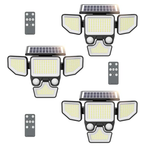 3 Pack Solar Motion Sensor Security Flood Lights
