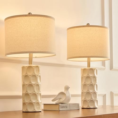 2 Pack 24" Modern Ceramic Dimmable Table Lamps