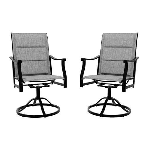 2 Pack Patio Swivel Dining Chairs Outdoor High Back
