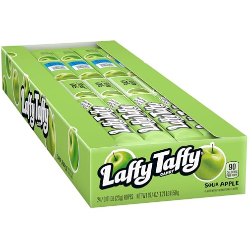 24 Pack Laffy Taffy Sour Apple Ropes Candy