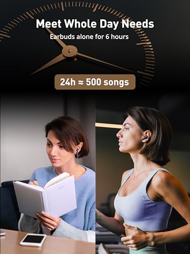 Gsoemon Active Noise Cancelling Wireless Earbuds, Bluetooth 5.3 Headphones, Enhanced Bass, 35dB Noise Cancelling Earphones, Waterproof, Pass-Through Mode, 4 Mic ENC, 3 EQ Quick Charging