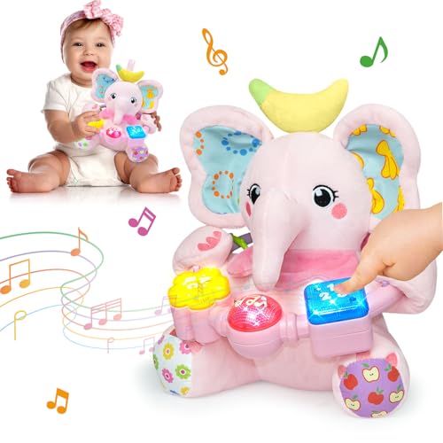 Baby Bilingual Musical Elephant Stuffed Animal Toy
