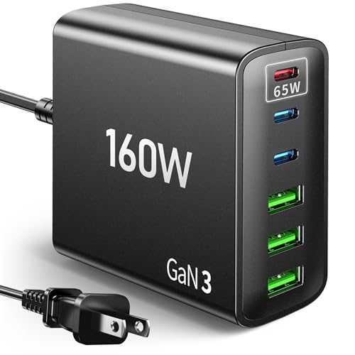 160W 6-Port USB-C Fast Charging Station