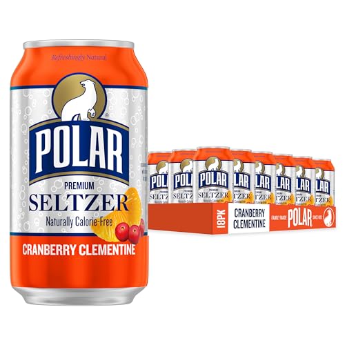 18 Pack Polar Cranberry Clementine Seltzer Water Cans