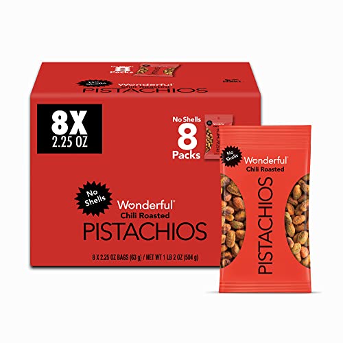 8 Pack Wonderful Pistachios No Shells Chili Roasted Nuts