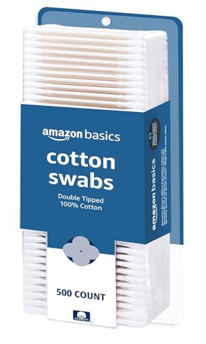500 Count Amazon Basics Cotton Swabs for Hygiene