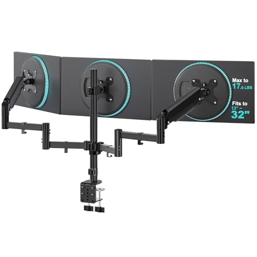 Triple Monitor Desk Mount for 13–32 Inch Screens