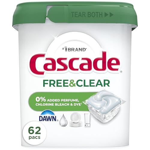 62 Count Cascade Free & Clear Dishwasher Pods