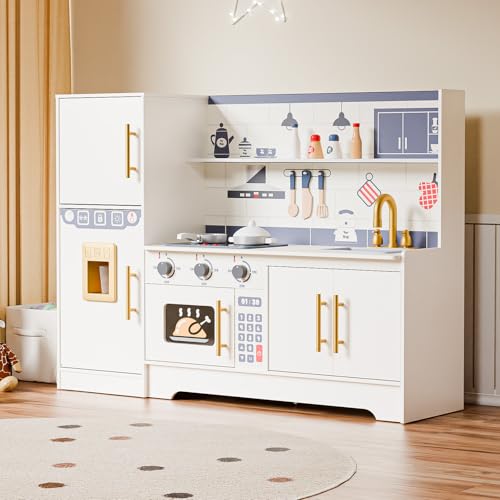 Wooden Kids Play Kitchen Set with Accessories