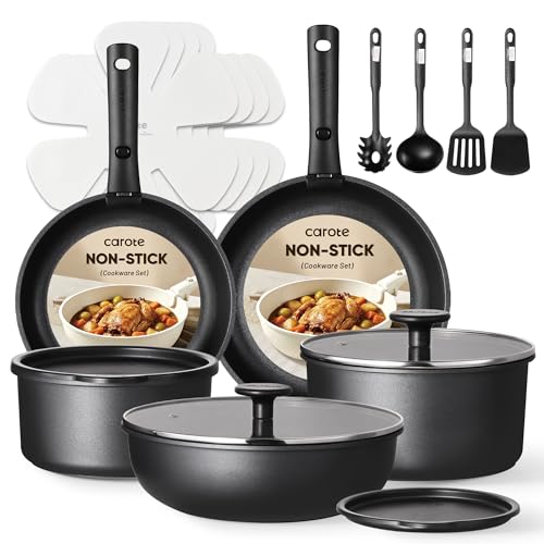 19 Piece Nonstick Detachable Handle Cookware Set