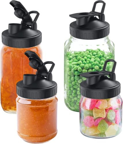 4 Pack Leakproof Wide Mouth Mason Jar Lids